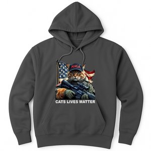 Cats Lives Matter Funny Trump 2024 Cat Maga Hoodie