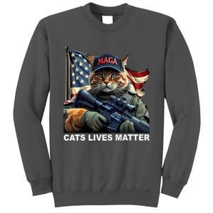 Cats Lives Matter Funny Trump 2024 Cat Maga Tall Sweatshirt