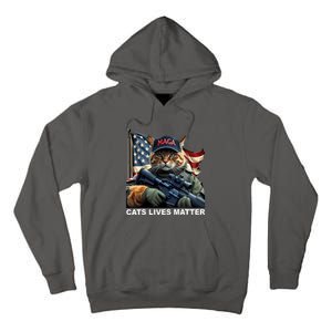 Cats Lives Matter Funny Trump 2024 Cat Maga Tall Hoodie