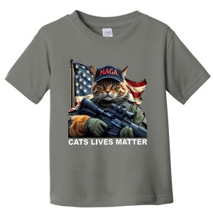 Cats Lives Matter Funny Trump 2024 Cat Maga Toddler T-Shirt