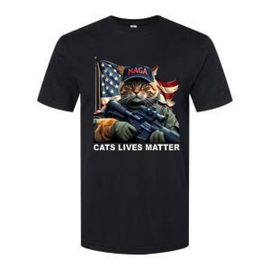 Cats Lives Matter Funny Trump 2024 Cat Maga Softstyle CVC T-Shirt