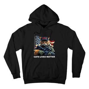 Cats Lives Matter Funny Trump 2024 Cat Maga Hoodie