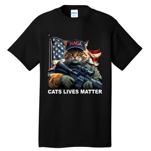 Cats Lives Matter Funny Trump 2024 Cat Maga Tall T-Shirt