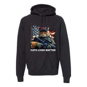 Cats Lives Matter Funny Trump 2024 Cat Maga Premium Hoodie