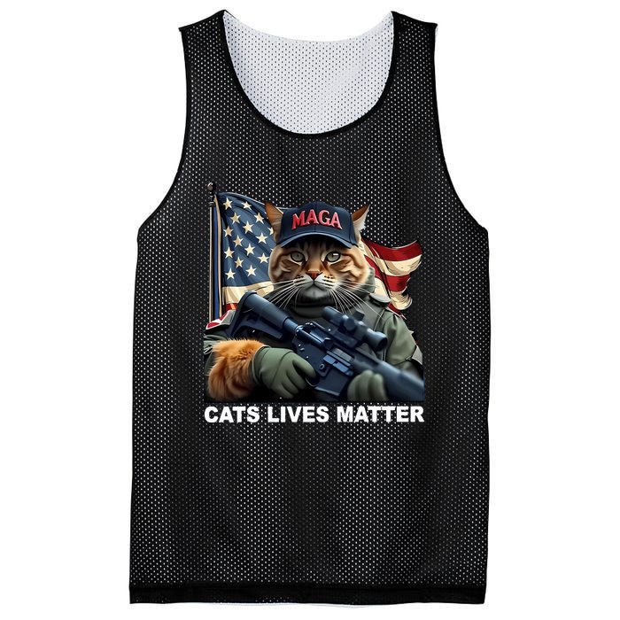 Cats Lives Matter Funny Trump 2024 Cat Maga Mesh Reversible Basketball Jersey Tank