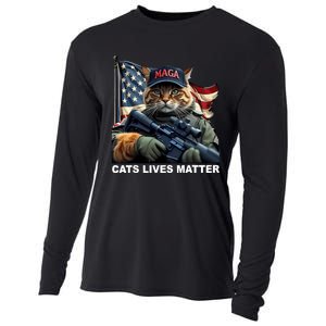 Cats Lives Matter Funny Trump 2024 Cat Maga Cooling Performance Long Sleeve Crew