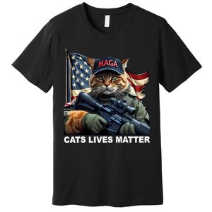 Cats Lives Matter Funny Trump 2024 Cat Maga Premium T-Shirt