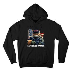 Cats Lives Matter Funny Trump 2024 Cat Maga Tall Hoodie