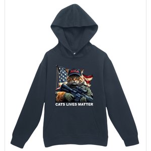 Cats Lives Matter Funny Trump 2024 Cat Maga Urban Pullover Hoodie