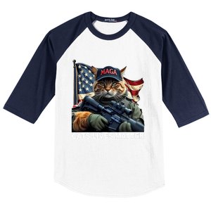 Cats Lives Matter Funny Trump 2024 Cat Maga Baseball Sleeve Shirt