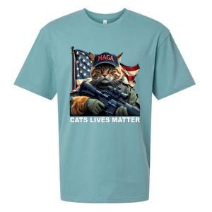 Cats Lives Matter Funny Trump 2024 Cat Maga Sueded Cloud Jersey T-Shirt