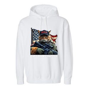 Cats Lives Matter Funny Trump 2024 Cat Maga Garment-Dyed Fleece Hoodie