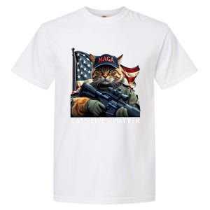 Cats Lives Matter Funny Trump 2024 Cat Maga Garment-Dyed Heavyweight T-Shirt