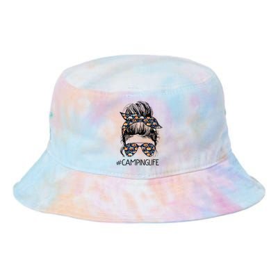 Camping Life Messy Bun Hair Mother's Day Camping Lovers Tie Dye Newport Bucket Hat