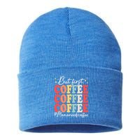 Coffee Lover Mama Needs Coffee Funny Mother's Day Grandma Funny Gift Sustainable Knit Beanie