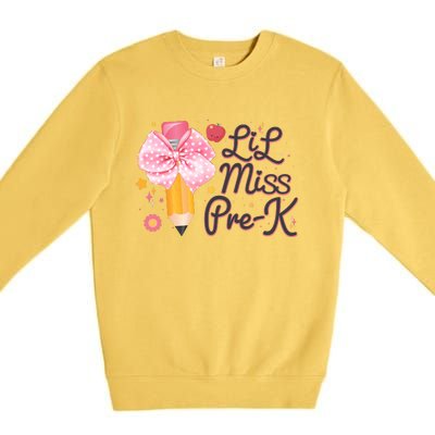 Cute Lil Miss Pre K Pre School New School Year Premium Crewneck Sweatshirt