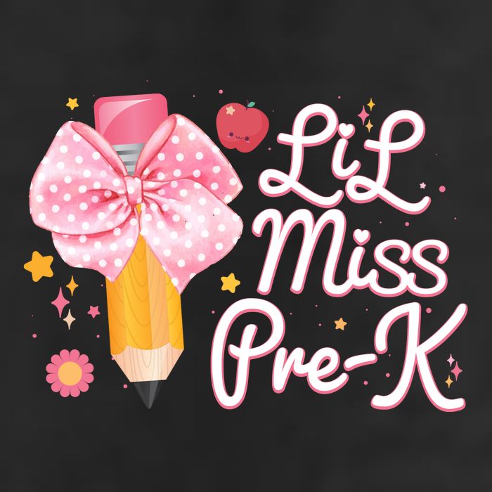 Cute Lil Miss Pre K Pre School New School Year 7 Panel Mesh Trucker Snapback Hat