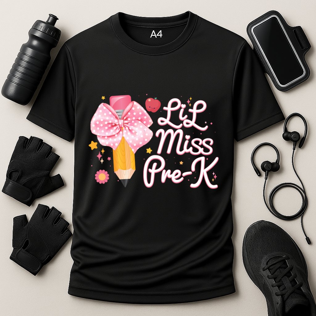 Cute Lil Miss Pre K Pre School New School Year Cooling Performance Crew T-Shirt