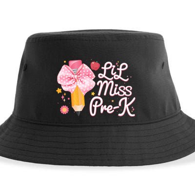 Cute Lil Miss Pre K Pre School New School Year Sustainable Bucket Hat