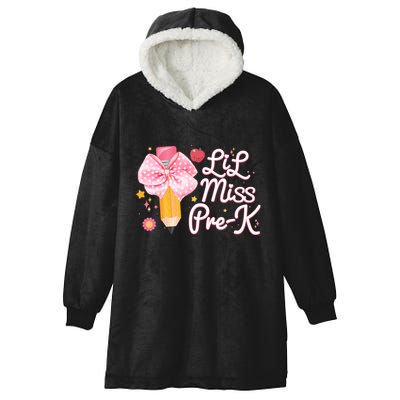 Cute Lil Miss Pre K Pre School New School Year Hooded Wearable Blanket