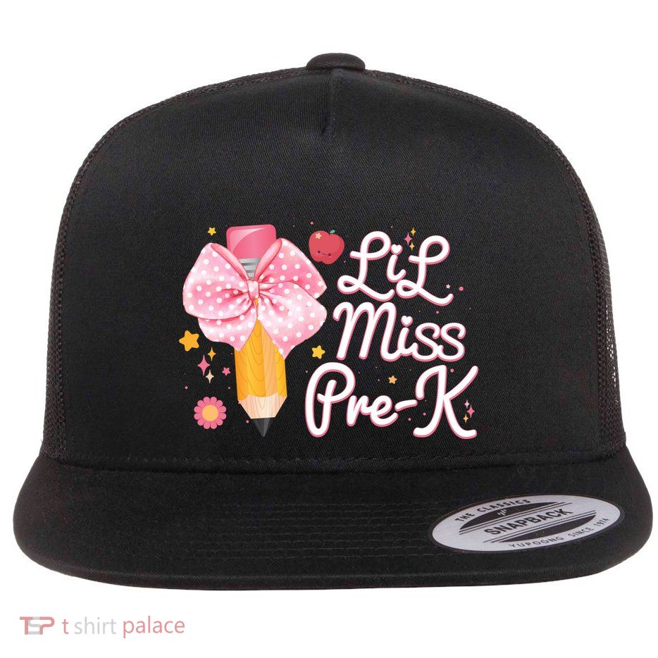 Cute Lil Miss Pre K Pre School New School Year Flatbill Hat