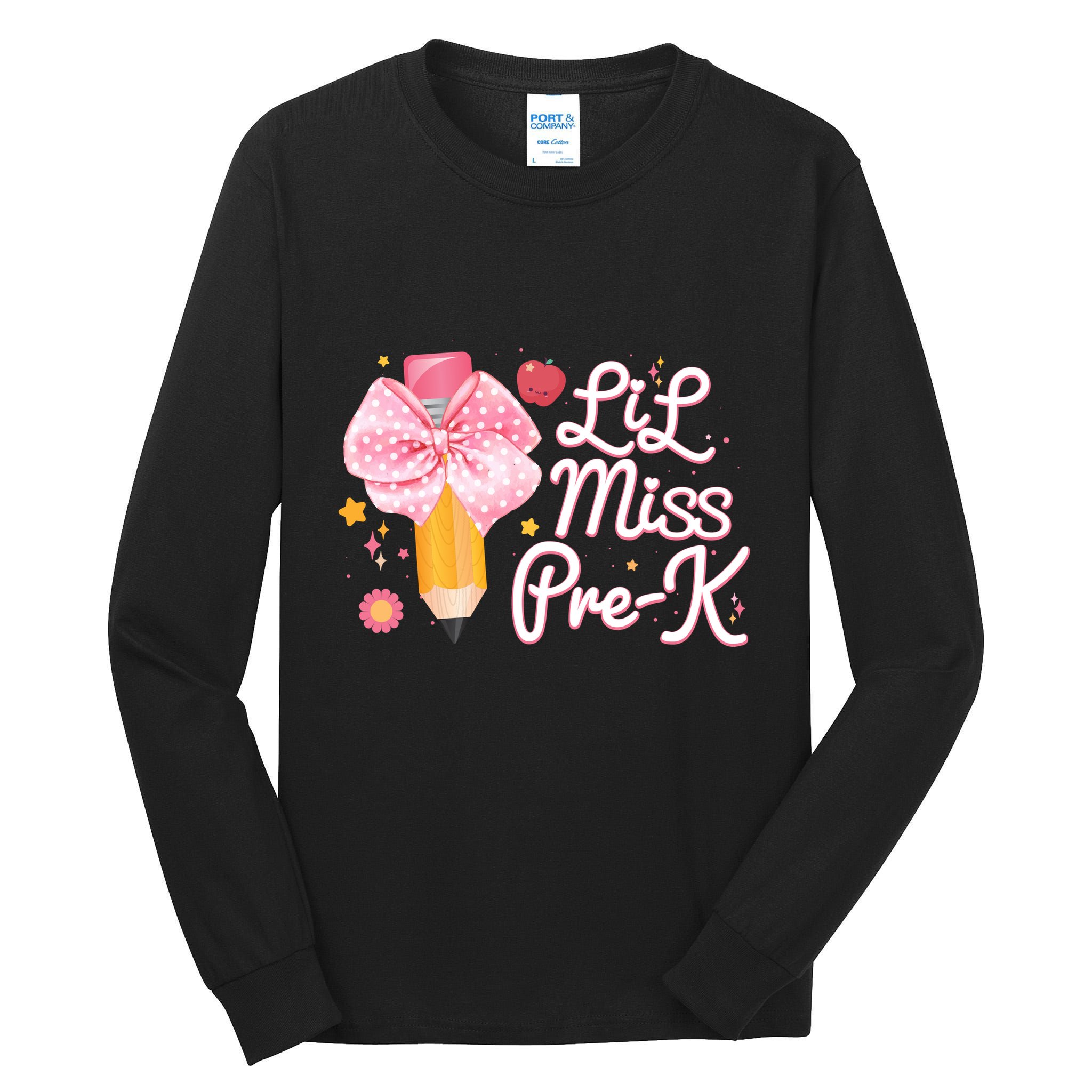 Cute Lil Miss Pre K Pre School New School Year Tall Long Sleeve T-Shirt