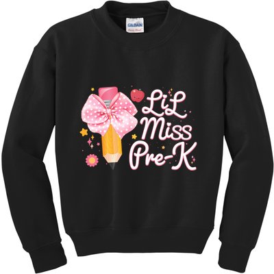Cute Lil Miss Pre K Pre School New School Year Kids Sweatshirt