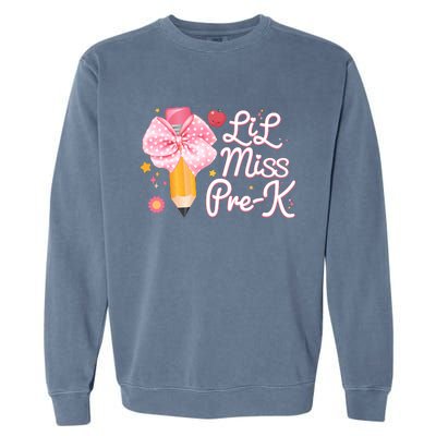 Cute Lil Miss Pre K Pre School New School Year Garment-Dyed Sweatshirt