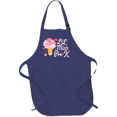 Cute Lil Miss Pre K Pre School New School Year Full-Length Apron With Pockets