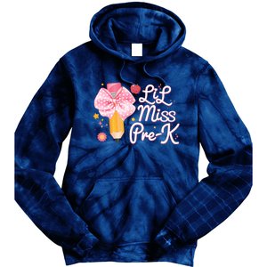 Cute Lil Miss Pre K Pre School New School Year Tie Dye Hoodie