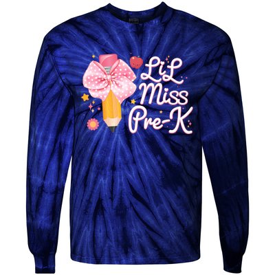 Cute Lil Miss Pre K Pre School New School Year Tie-Dye Long Sleeve Shirt