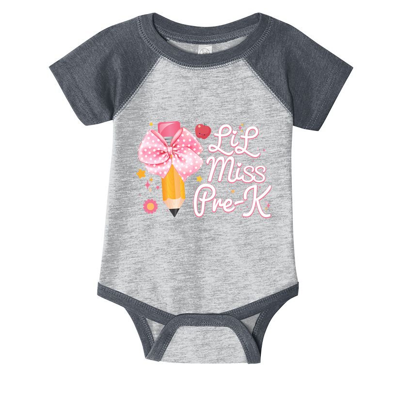 Cute Lil Miss Pre K Pre School New School Year Infant Baby Jersey Bodysuit
