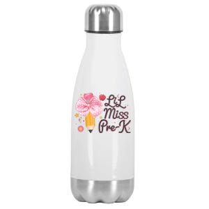 Cute Lil Miss Pre K Pre School New School Year Stainless Steel Insulated Water Bottle