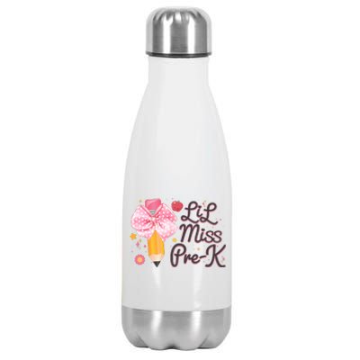 Cute Lil Miss Pre K Pre School New School Year Stainless Steel Insulated Water Bottle