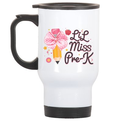 Cute Lil Miss Pre K Pre School New School Year Stainless Steel Travel Mug