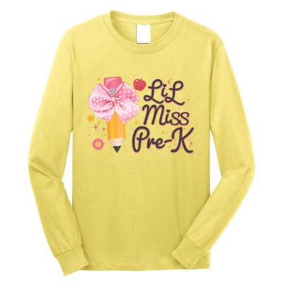 Cute Lil Miss Pre K Pre School New School Year Long Sleeve Shirt