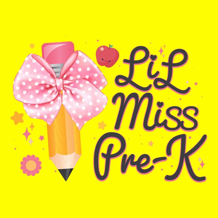 Cute Lil Miss Pre K Pre School New School Year Button