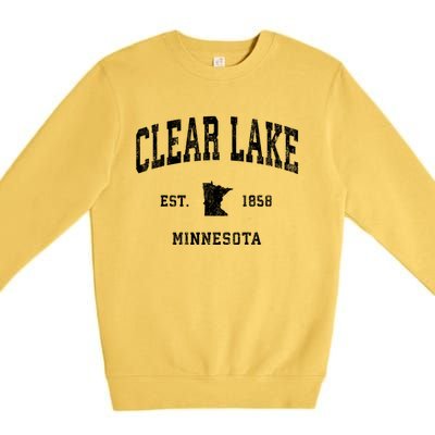 Clear Lake Minnesota Mn Vintage Athletic Premium Crewneck Sweatshirt