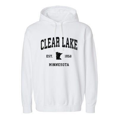 Clear Lake Minnesota Mn Vintage Athletic Garment-Dyed Fleece Hoodie