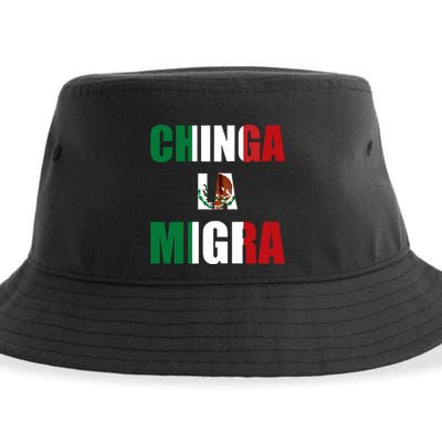 Chinga La Migra Pro Immigration Sustainable Bucket Hat