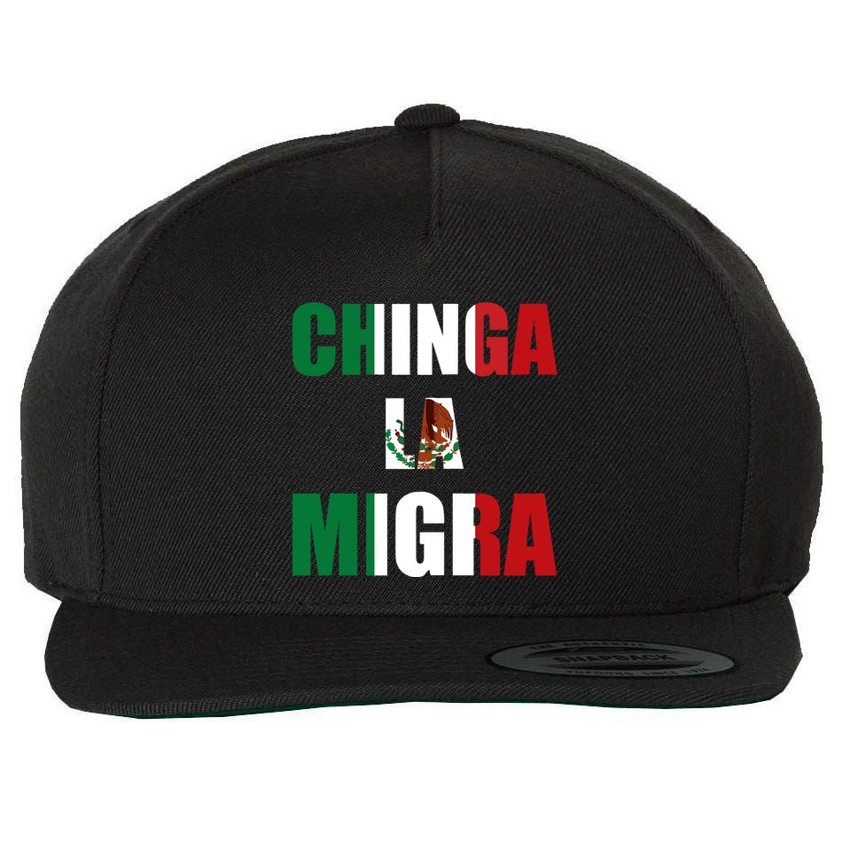 Chinga La Migra Pro Immigration Wool Snapback Cap