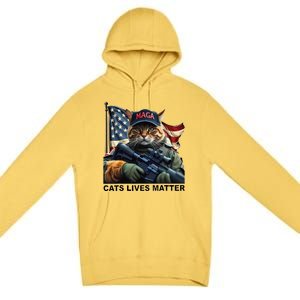 Cats Lives Matter Funny Trump 2024 Cat Maga Gift Premium Pullover Hoodie