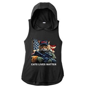 Cats Lives Matter Funny Trump 2024 Cat Maga Gift Ladies PosiCharge Tri-Blend Wicking Draft Hoodie Tank