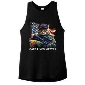 Cats Lives Matter Funny Trump 2024 Cat Maga Gift Ladies PosiCharge Tri-Blend Wicking Tank