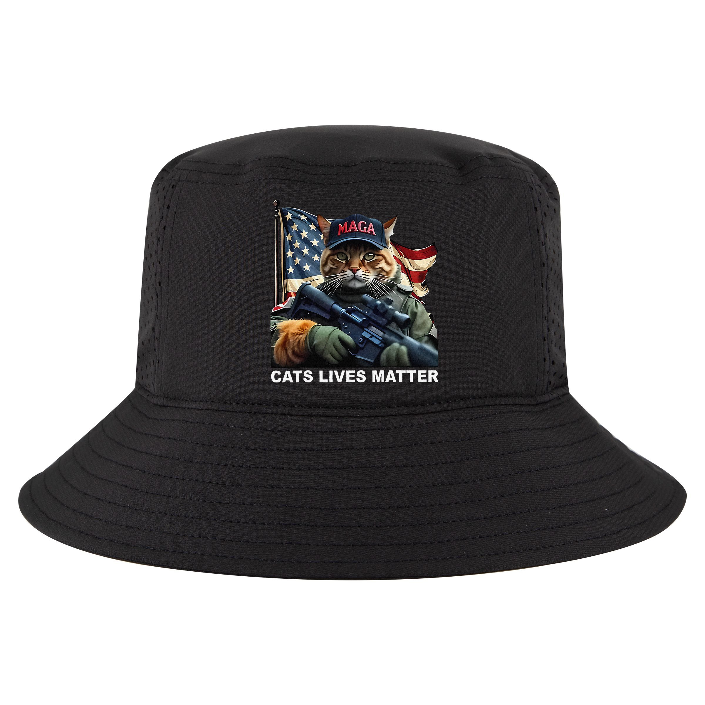 Cats Lives Matter Funny Trump 2024 Cat Maga Gift Cool Comfort Performance Bucket Hat