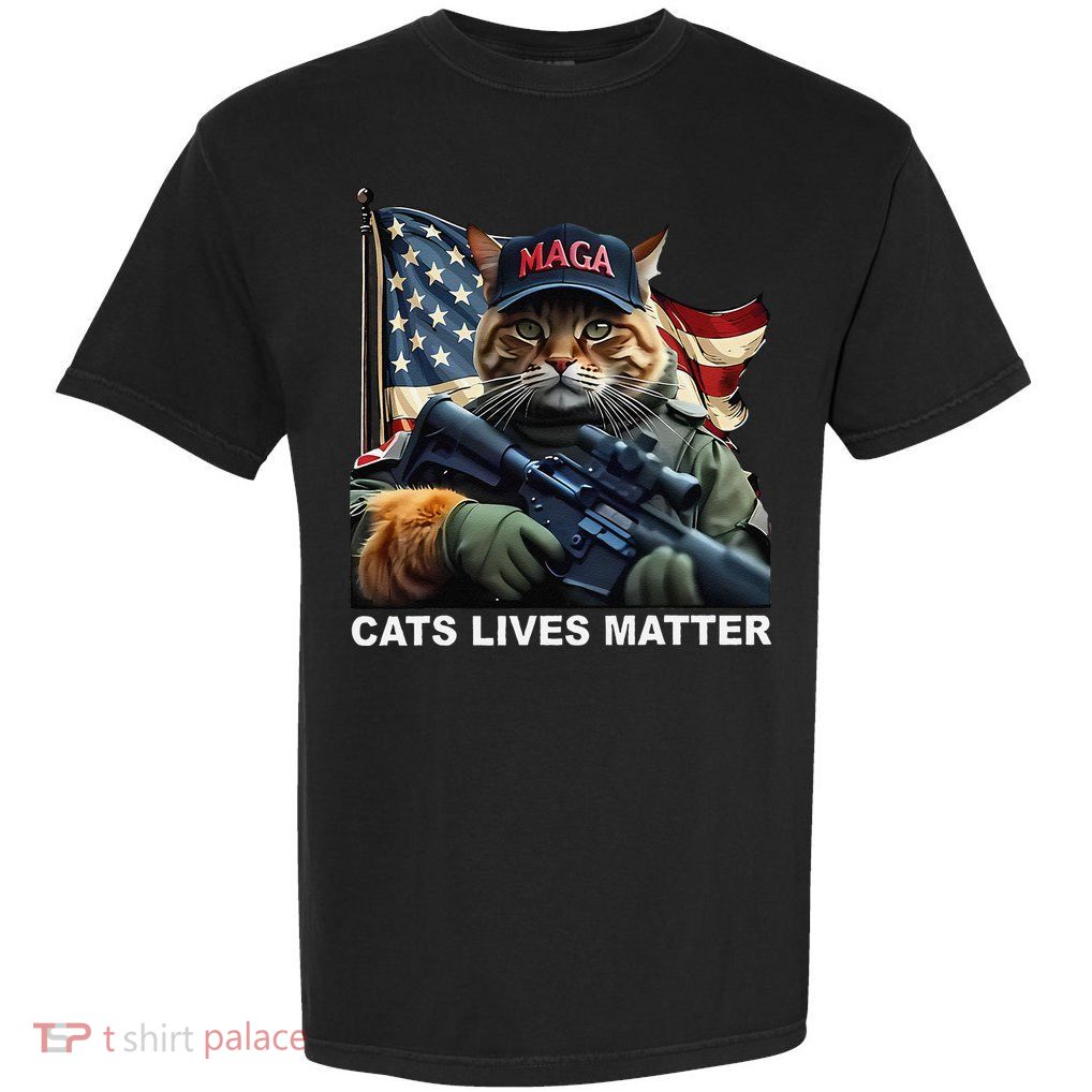 Cats Lives Matter Funny Trump 2024 Cat Maga Gift Garment-Dyed Heavyweight T-Shirt
