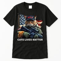 Cats Lives Matter Funny Trump 2024 Cat Maga Gift Tall T-Shirt