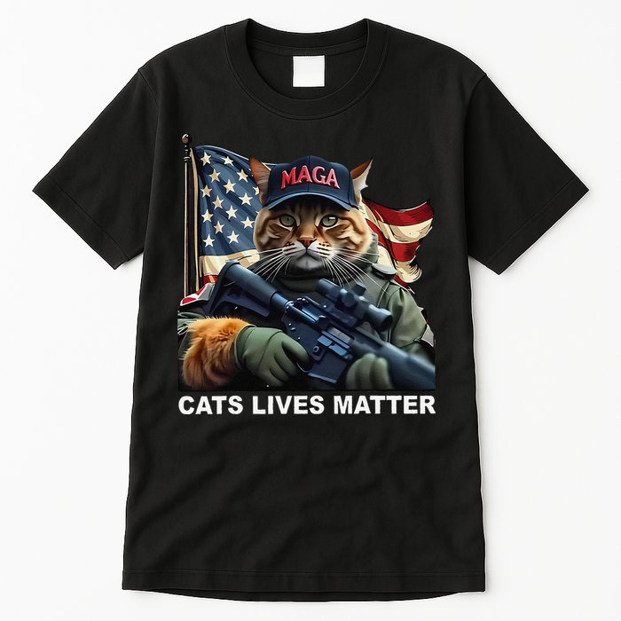 Cats Lives Matter Funny Trump 2024 Cat Maga Gift Tall T-Shirt