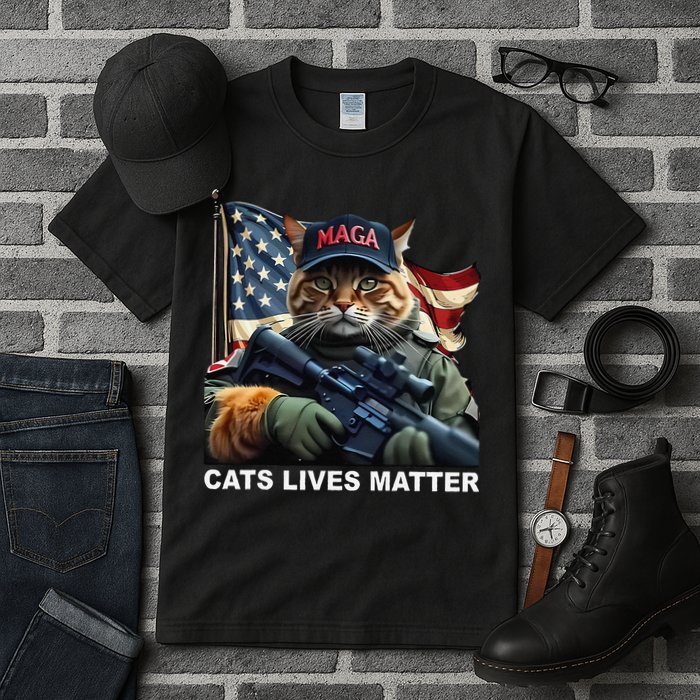 Cats Lives Matter Funny Trump 2024 Cat Maga Gift Tall T-Shirt