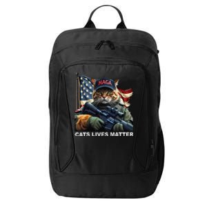 Cats Lives Matter Funny Trump 2024 Cat Maga Gift City Backpack